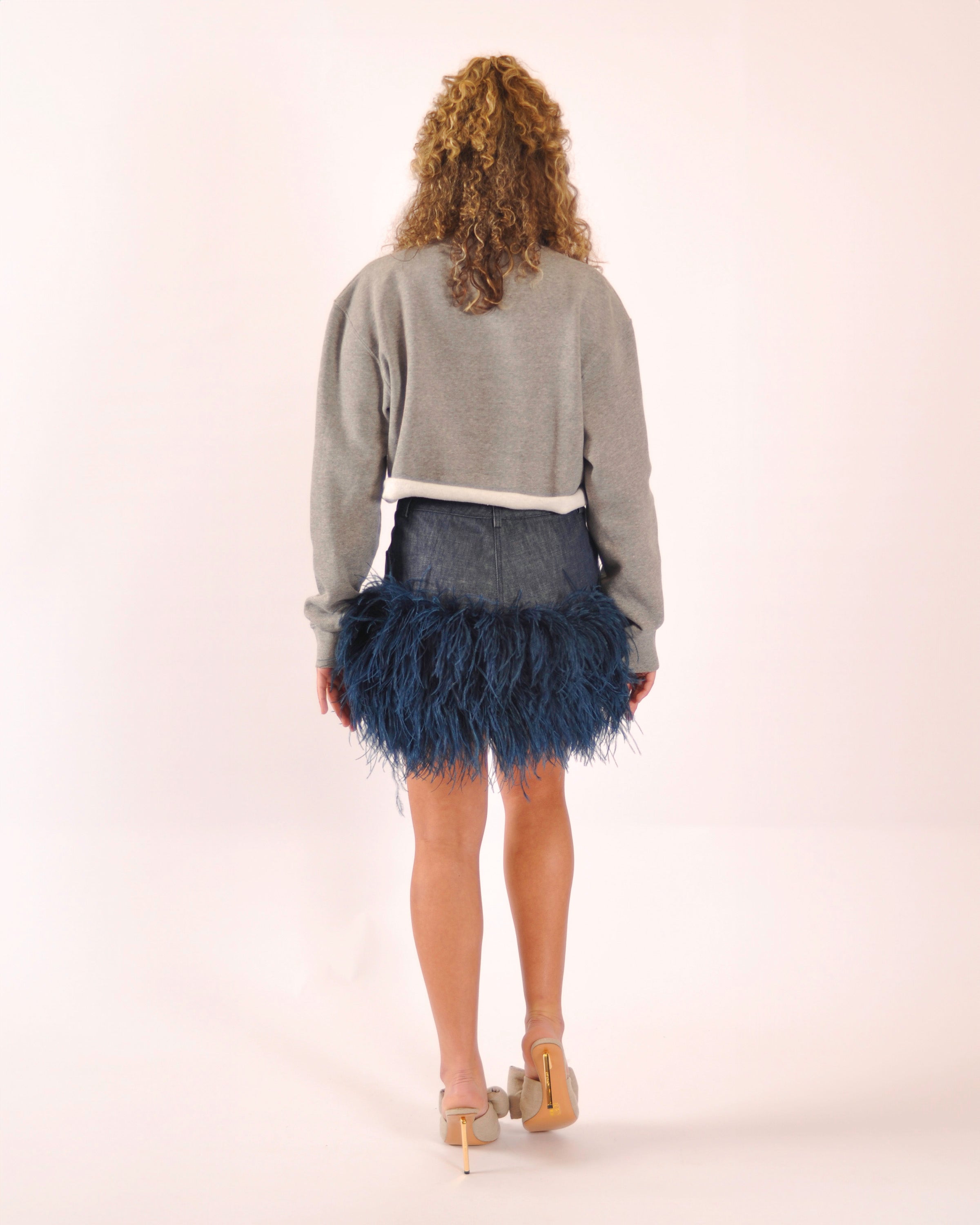 Chanel x Marabou Fur Skirt - Navy