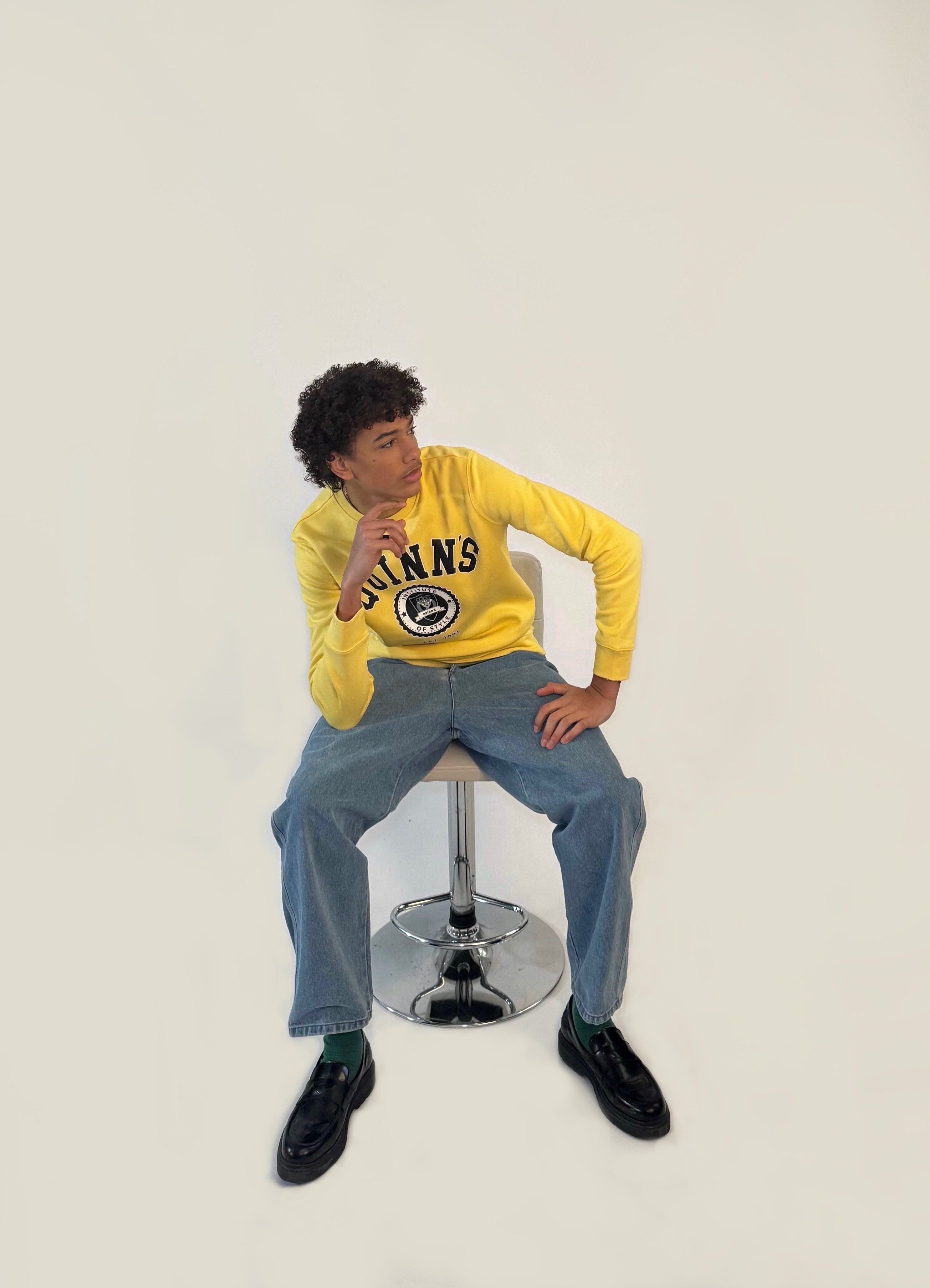 QUINNS College Sweater - Bright Yellow