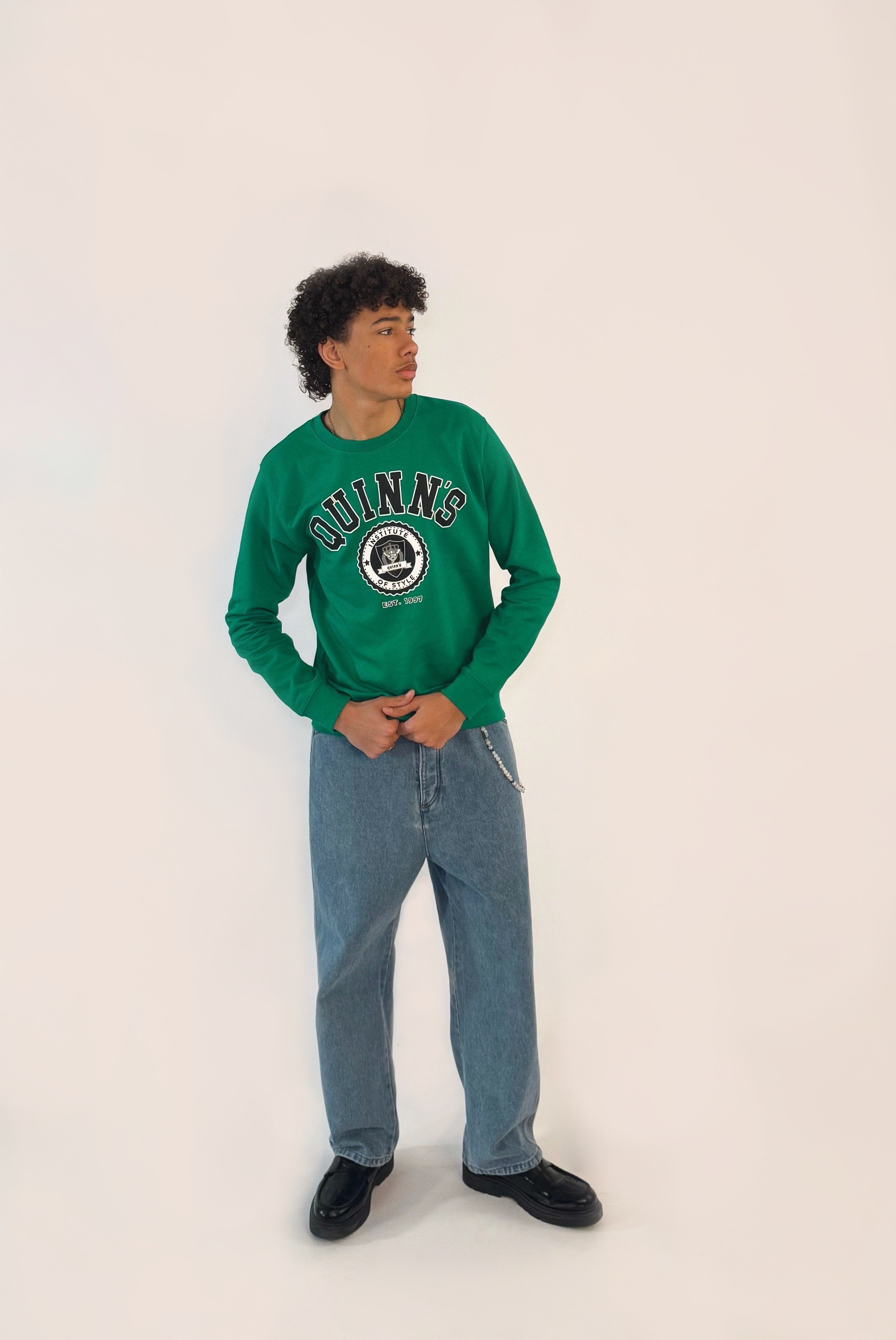 QUINNS College Sweater - Emerald Green