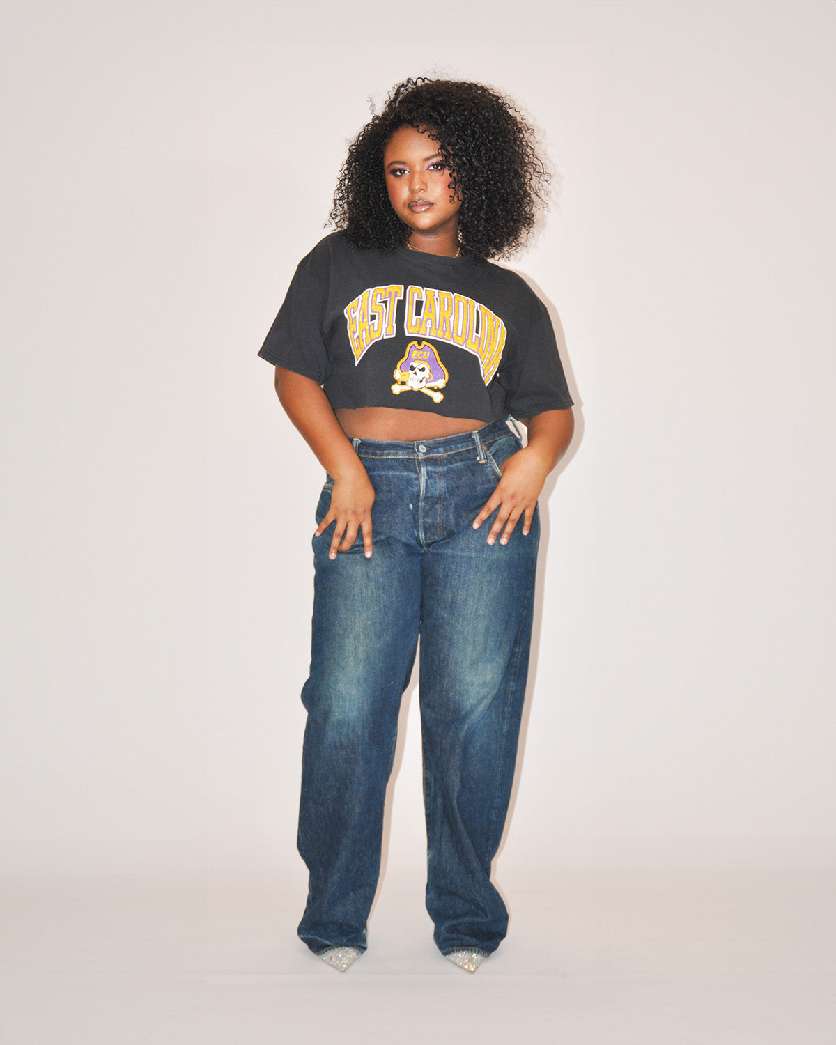 Cropped DIYbyPanida T-shirt - Black
