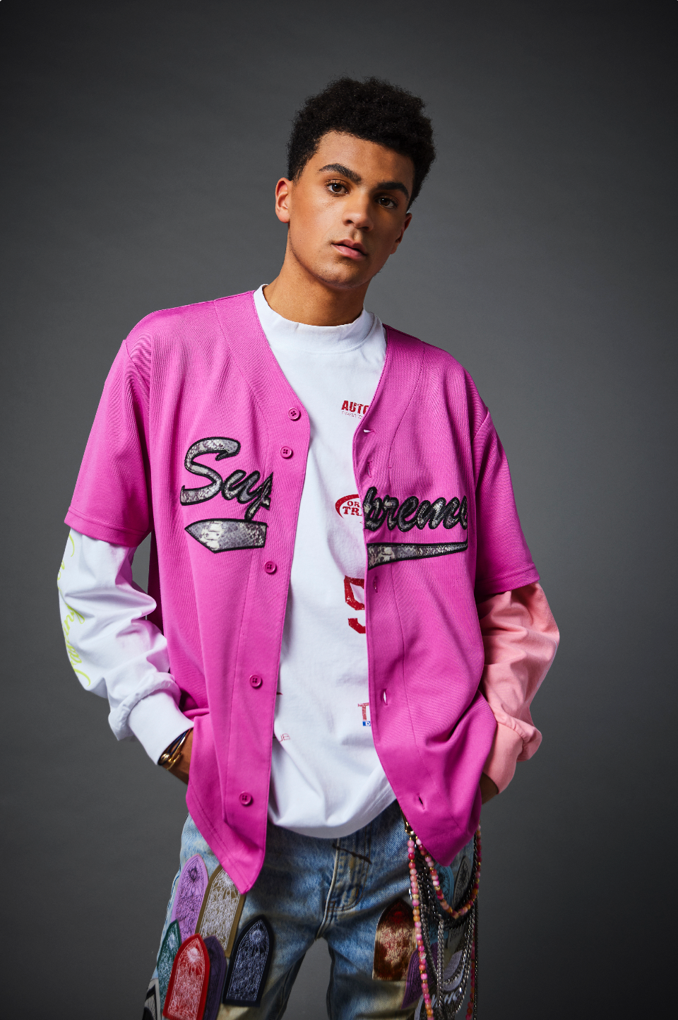 Supreme Baseball Jersey - Pink