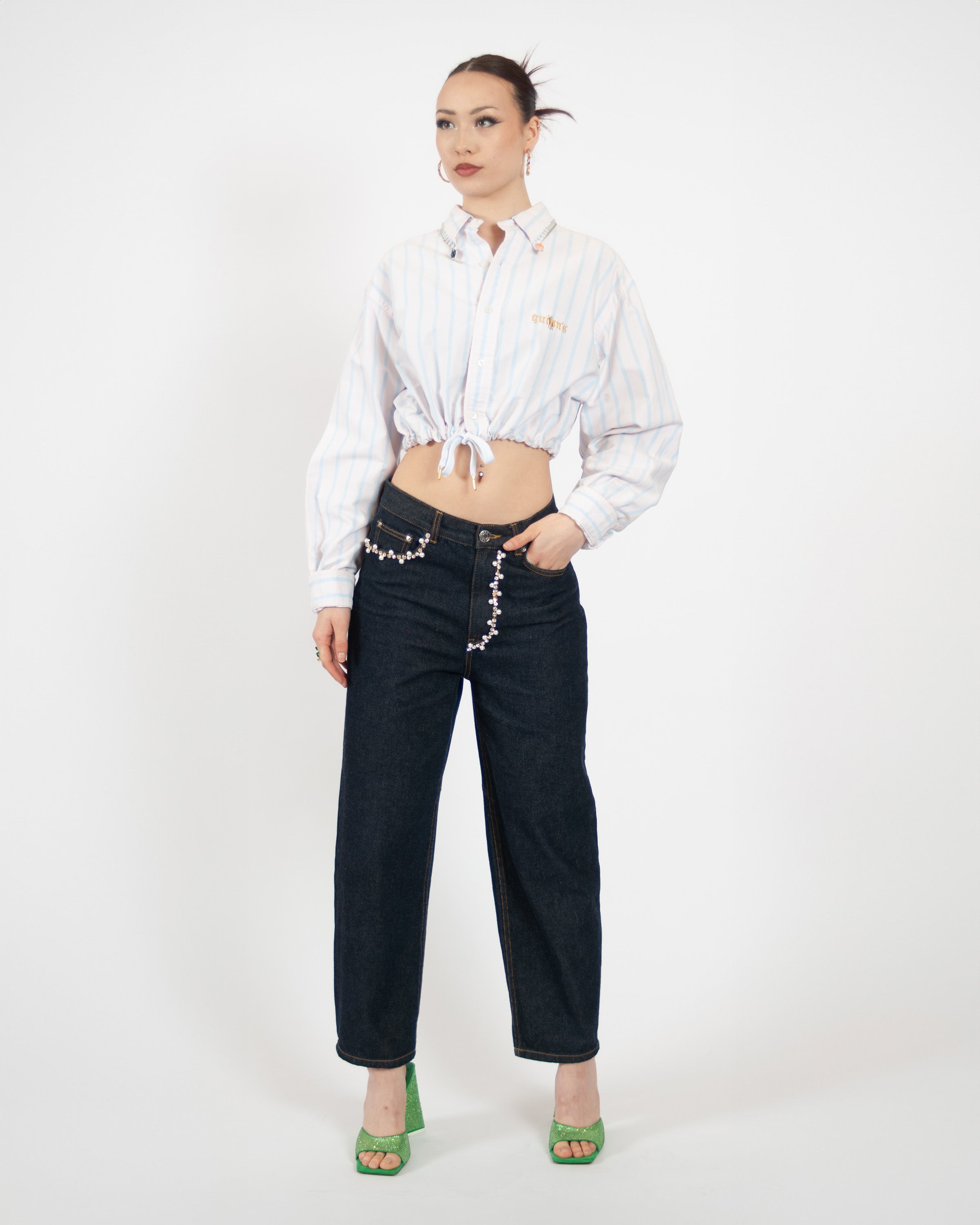 Ralph Lauren Upcycle Quinn’s Blouse - Stripped Baby Pink