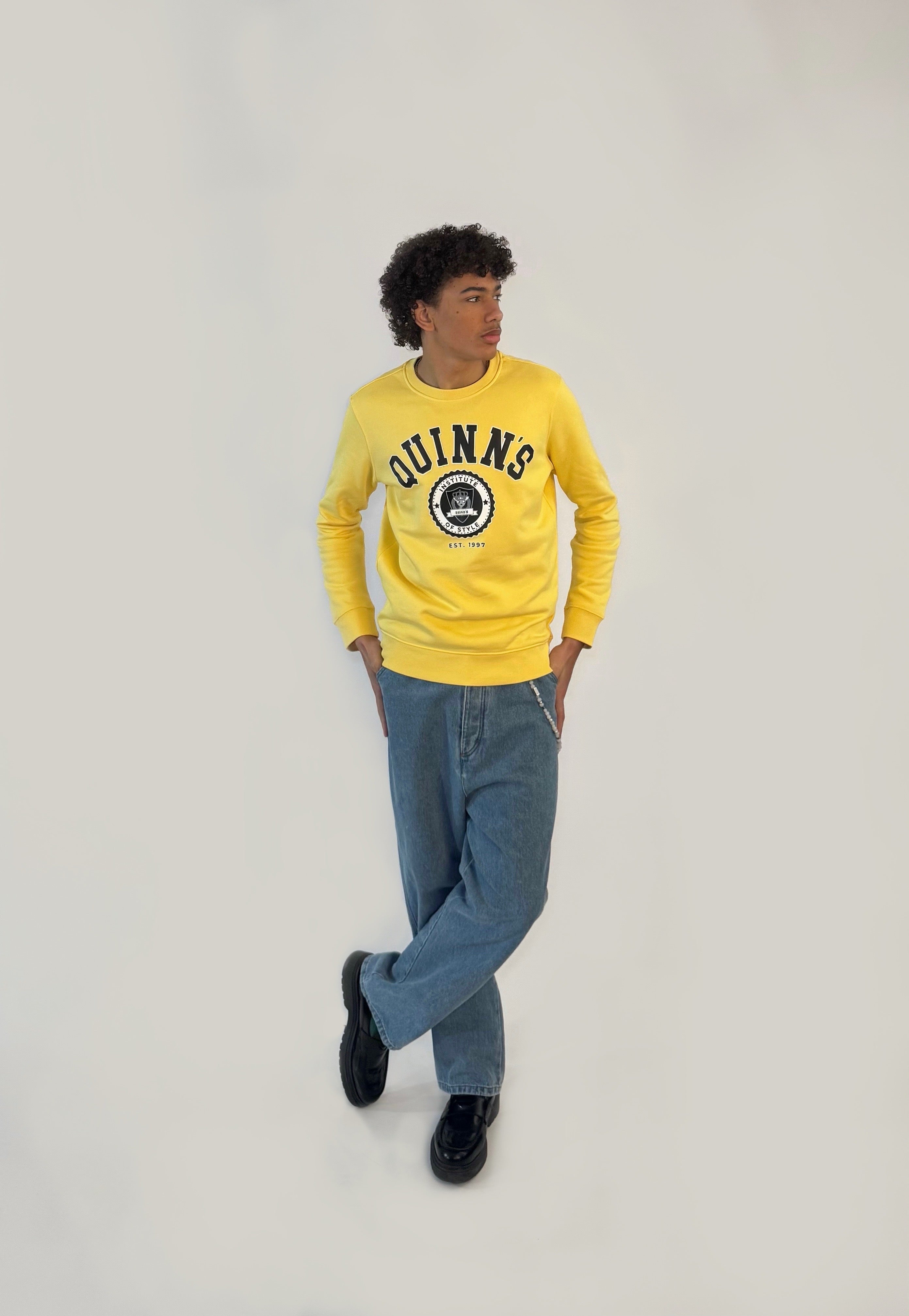 QUINNS College Sweater - Bright Yellow