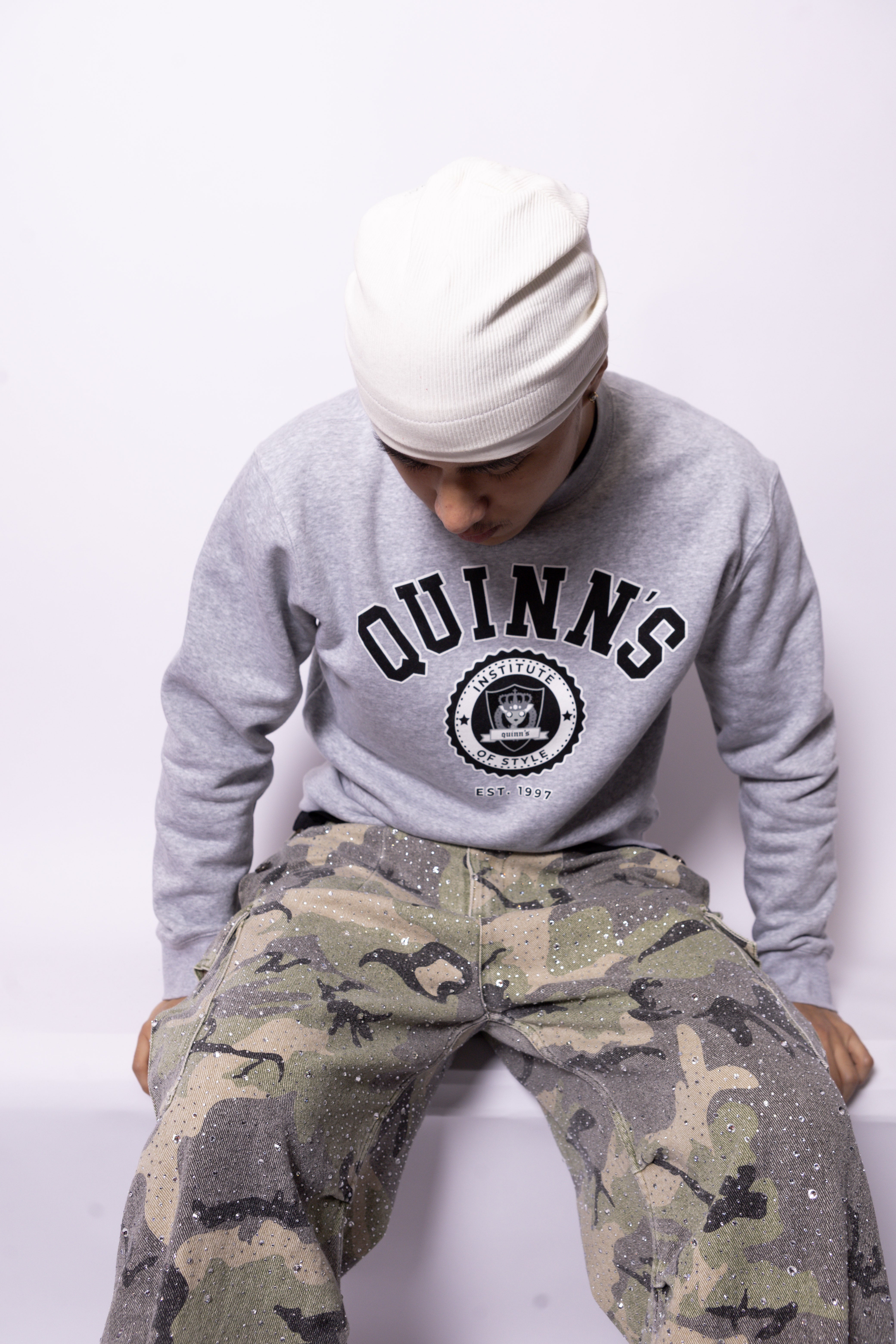 Quinn's College Sweater Grey