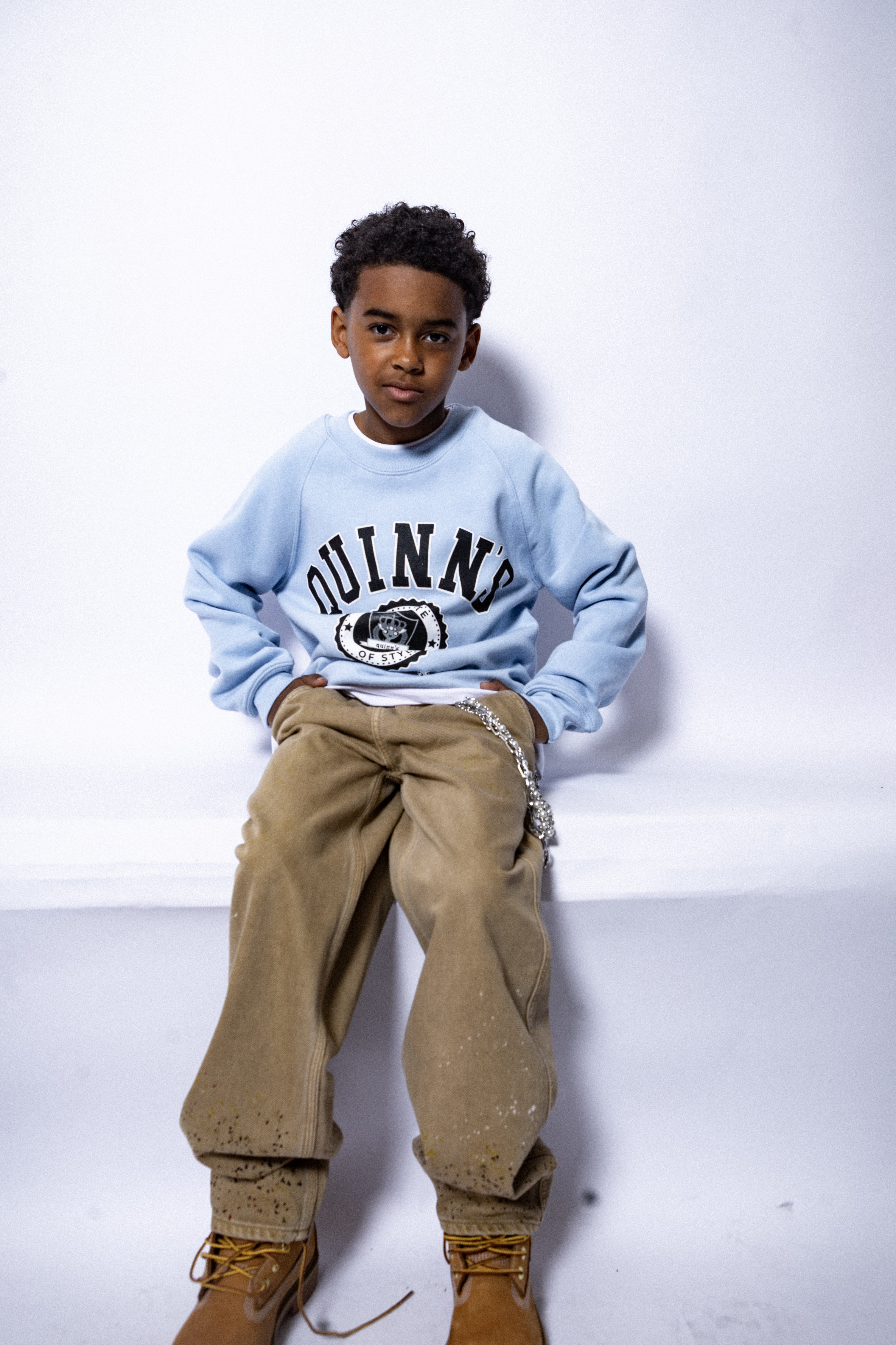 Quinn's Kids College Sweater Light Blue