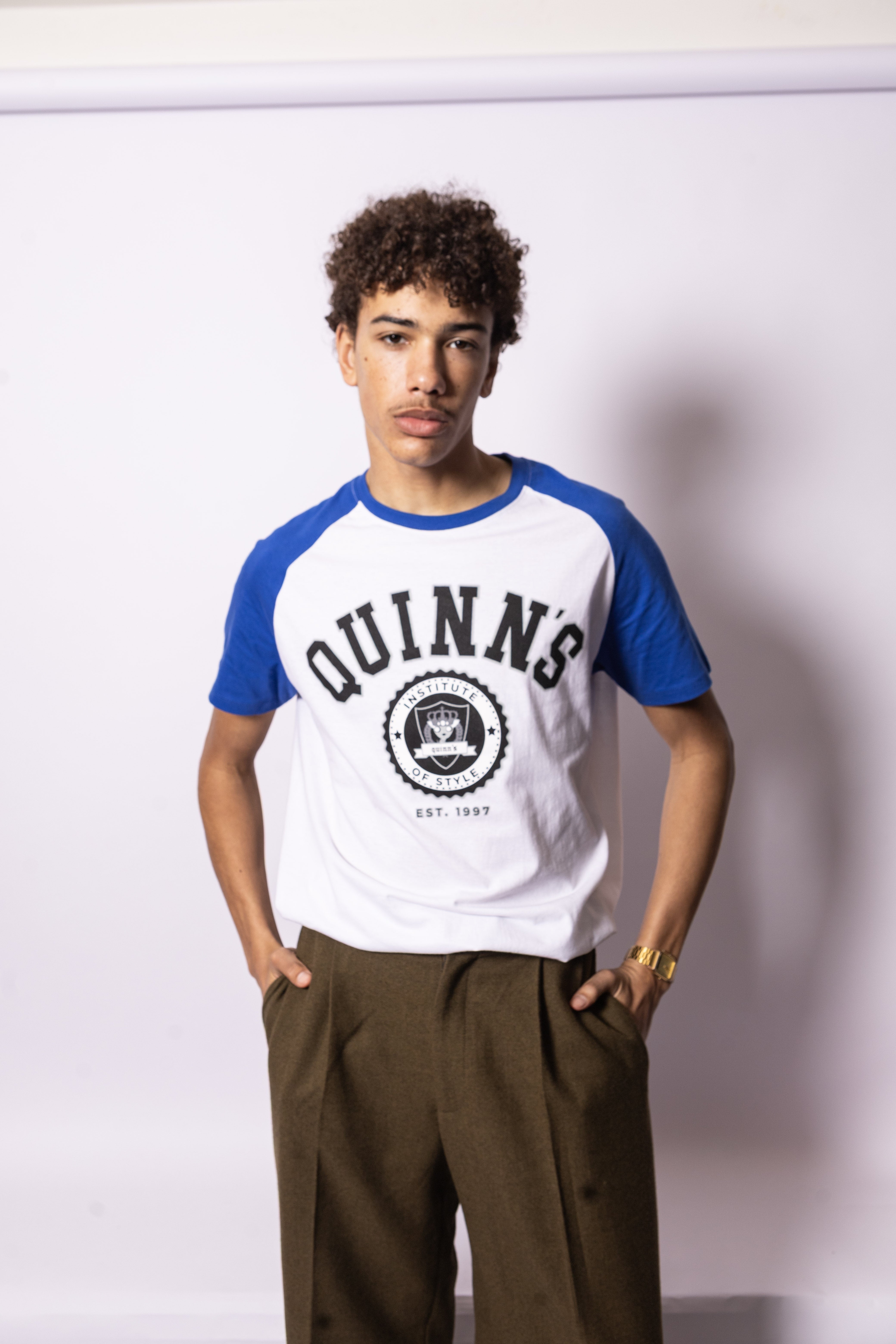 Quinn's College T-Shirt White/Blue