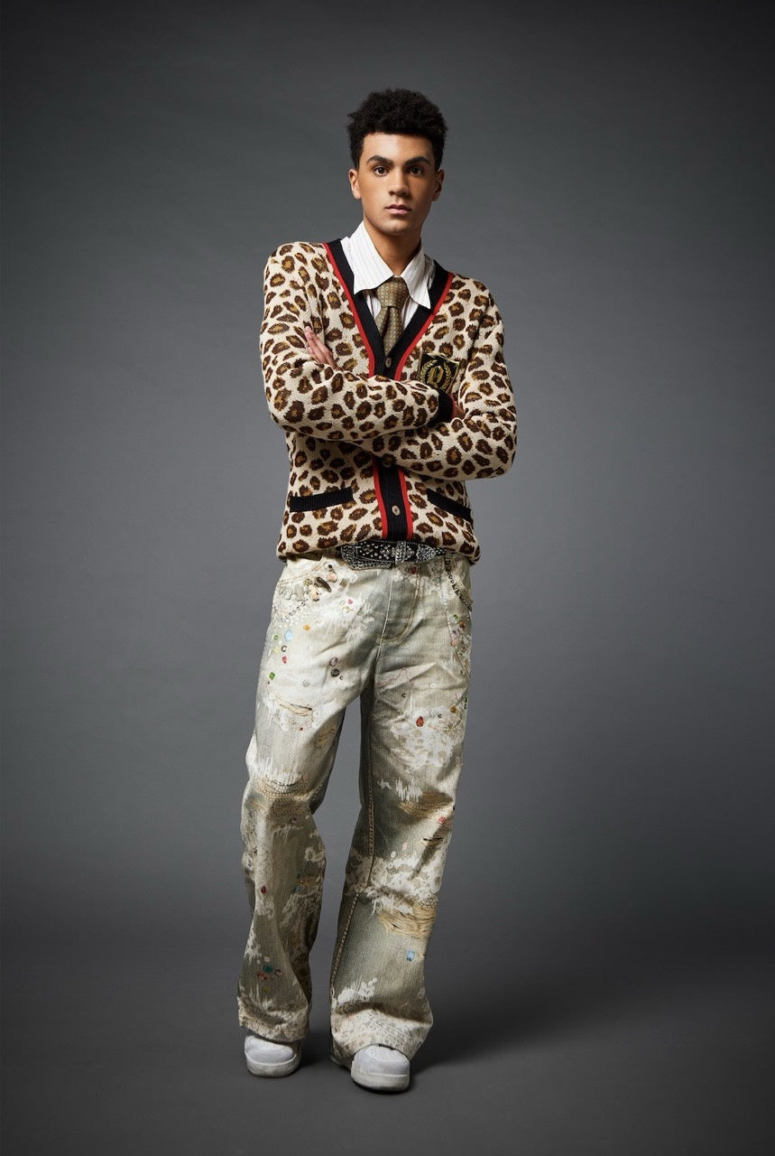 Gucci leopard knit cardigan