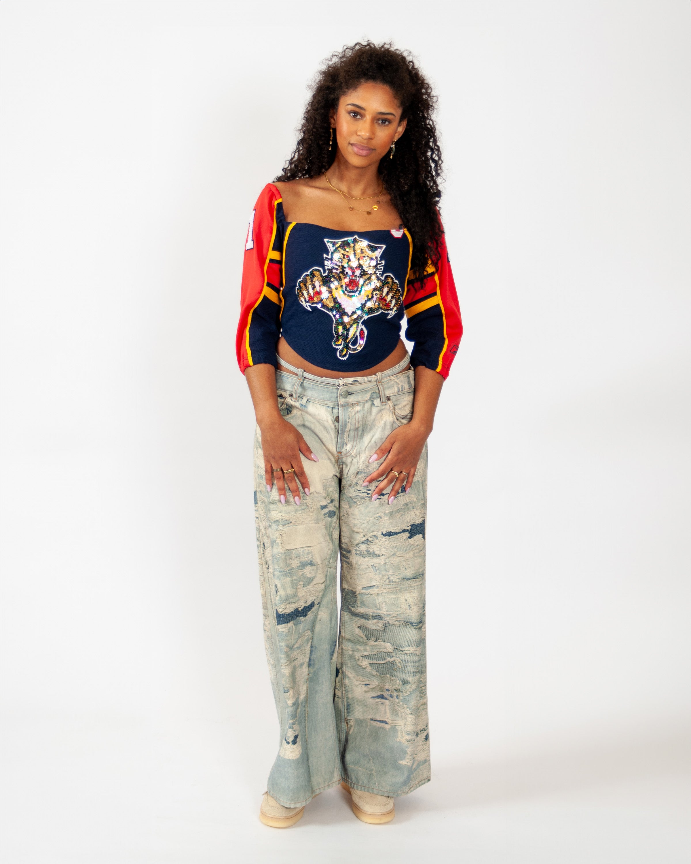 Quinn’s Reworked Jersey Corset - Blue Nr.1